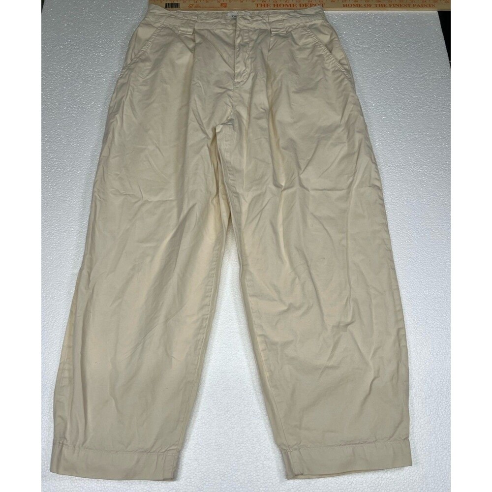 FRAME Pleated Trousers Women Beige/Cream 100% Cotton Pants